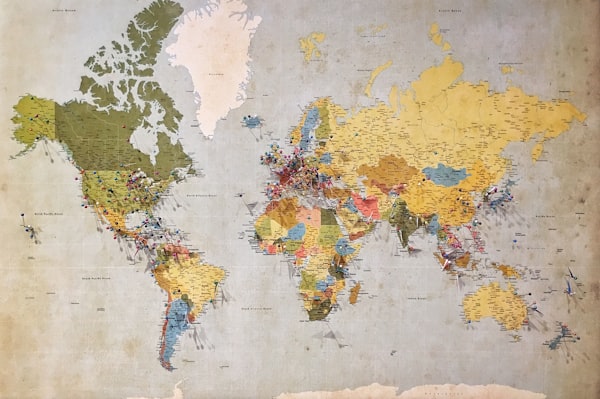 Moving route map with distance calculation